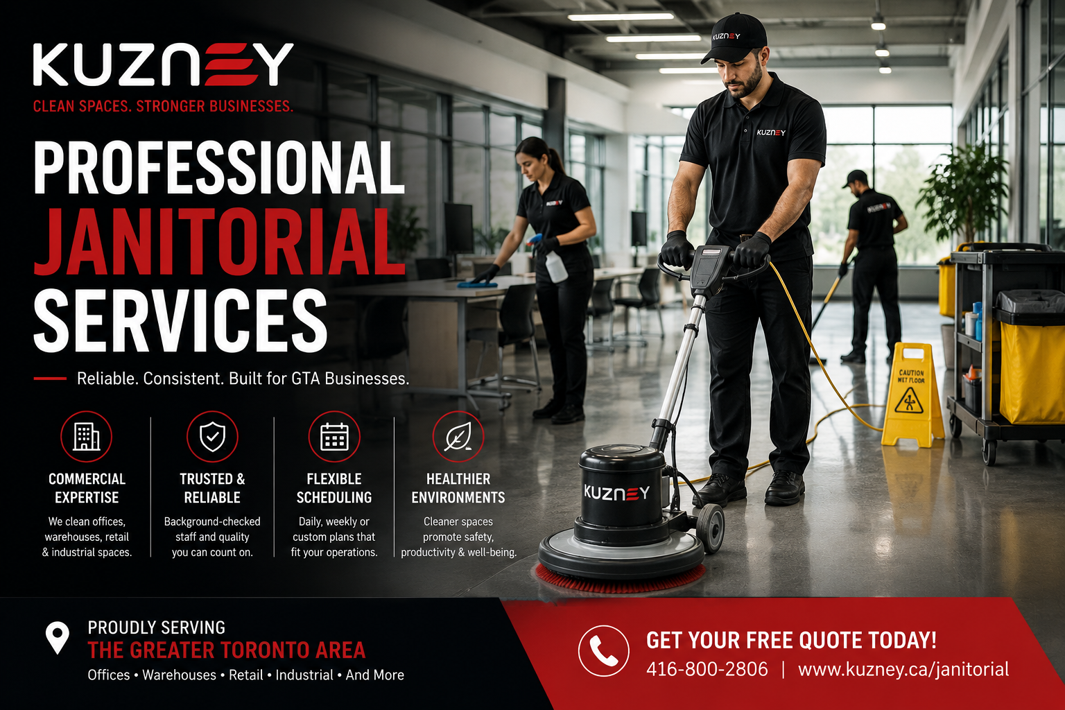 KUZNEY Launches Commercial Janitorial Services Across the Greater Toronto Area